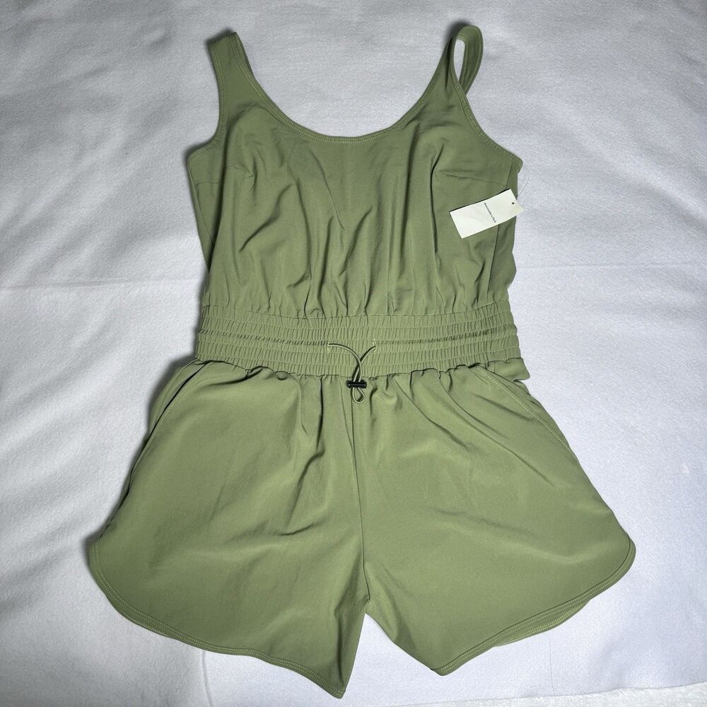 New Abercrombie & Fitch Women's Traveler Romper Olive Green Size Small Dawstring